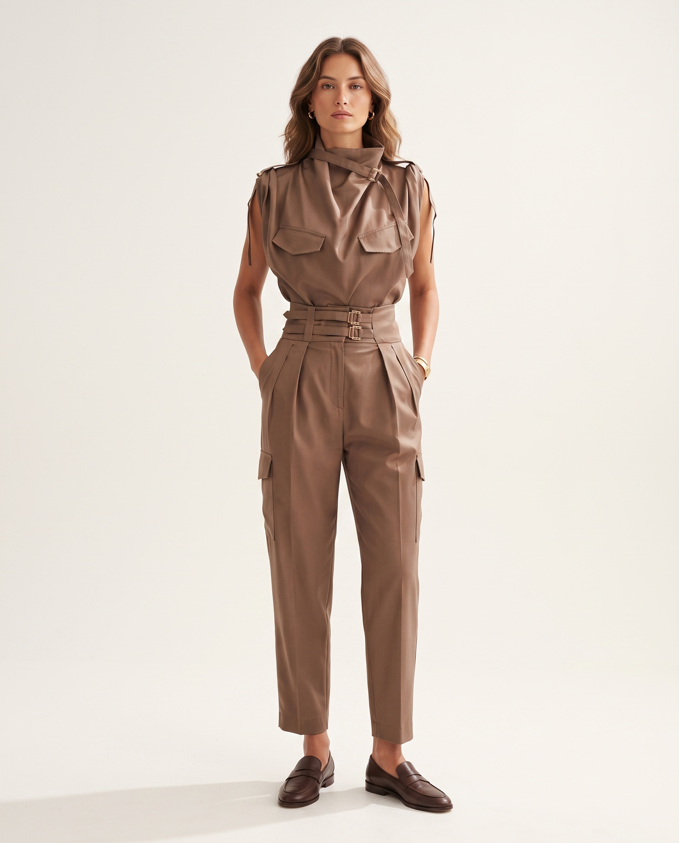 Luna Two-Piece Co-Ord Set, Coffee
