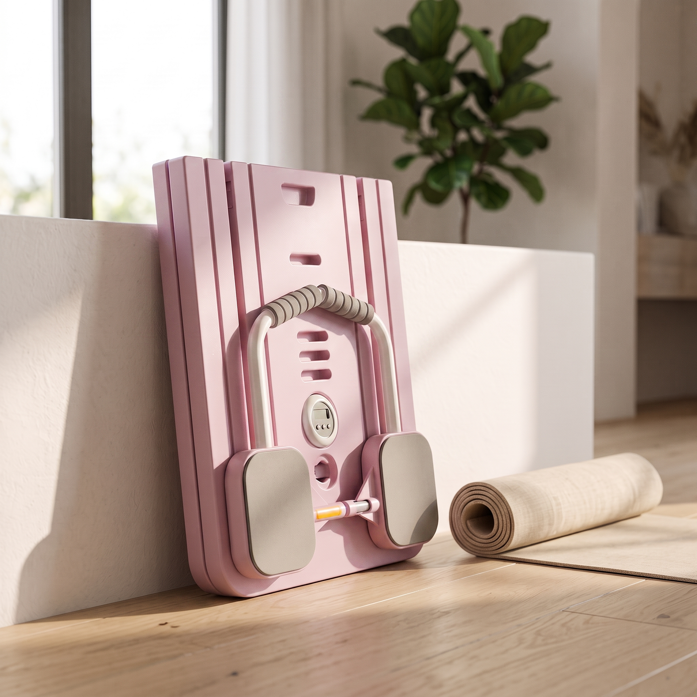 The pink board folded flat for storage