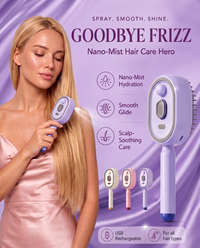 SilkMist Comb in Purple taming dry, knotted hair
