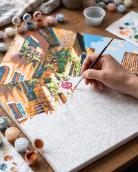 Painting a numbered canvas step by step