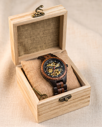 Green Sandalwood wooden watch in wooden gift box