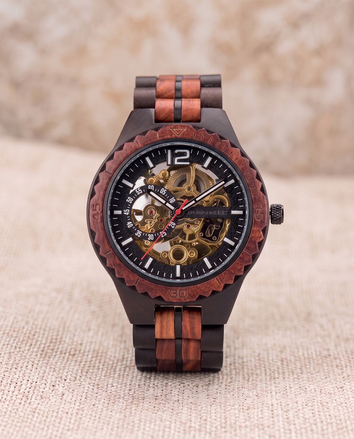 Red Wood wooden watch, product shot