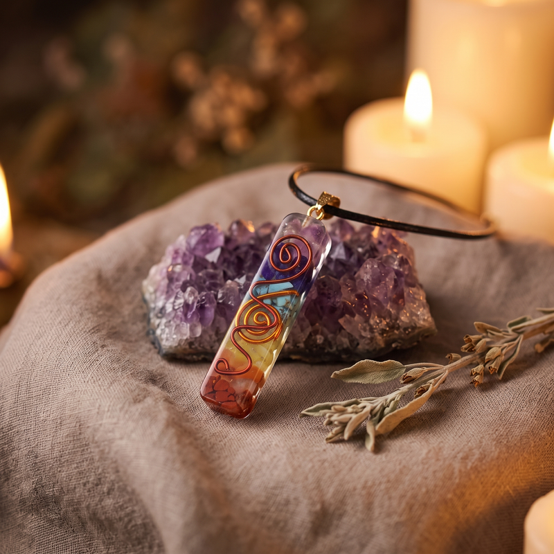 7 Chakra Healing Orgonite Necklace