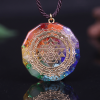 Macro close-up of the raw natural healing stone pendant