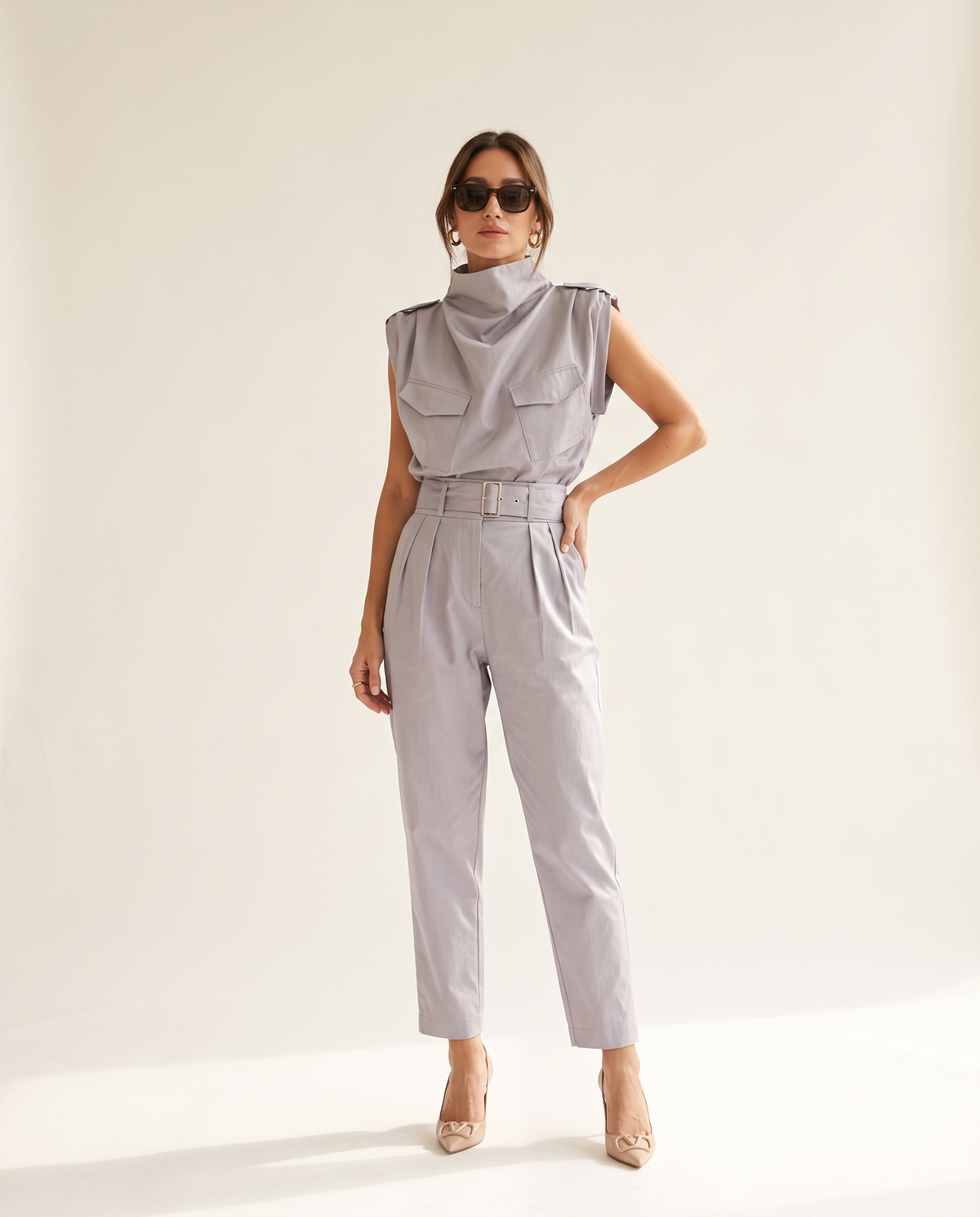 Luna Two-Piece Co-Ord Set, Lilac Grey