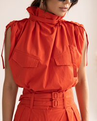 Luna Two-Piece Co-Ord Set, Red, detail