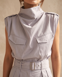 Luna Two-Piece Co-Ord Set, Lilac Grey, detail
