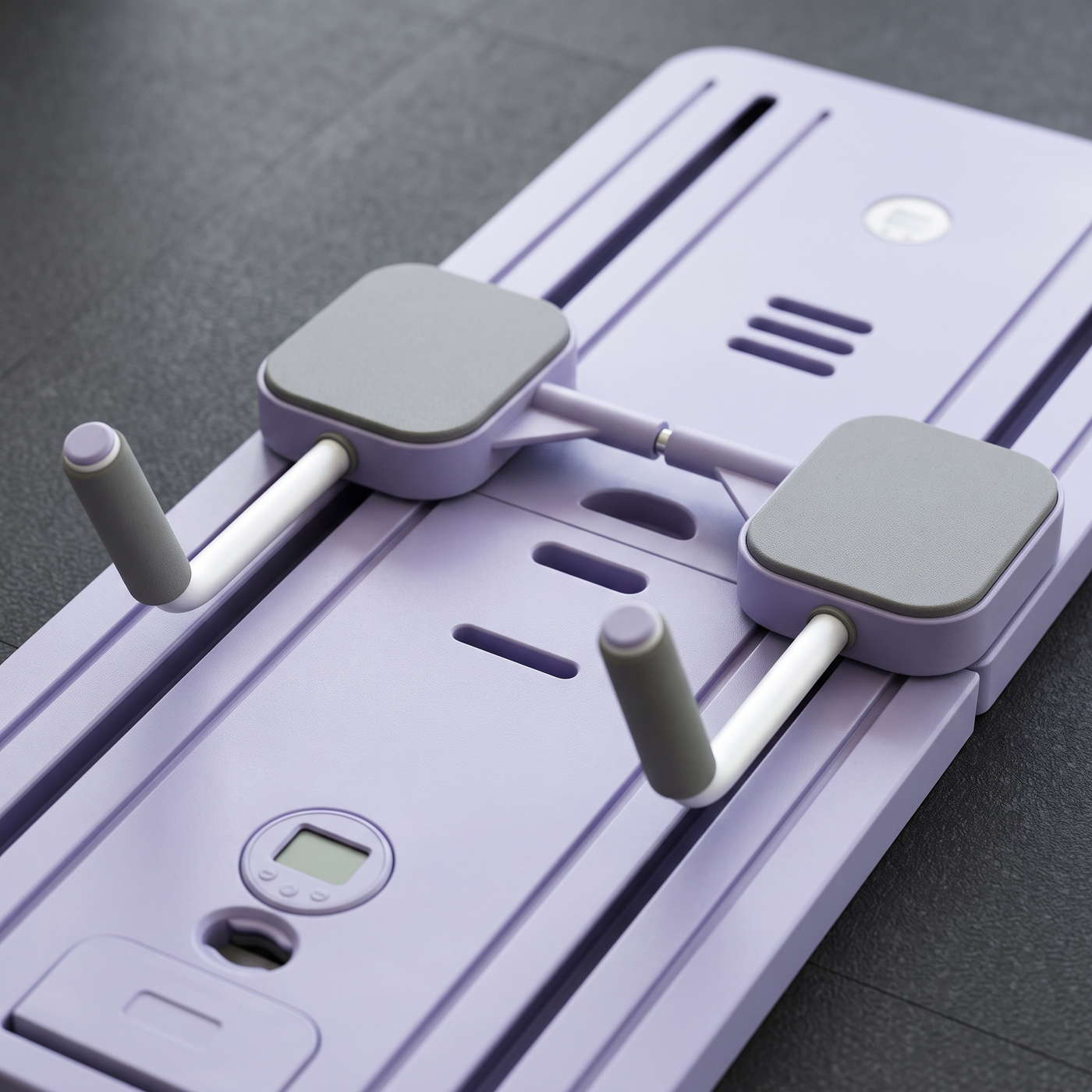 Close up of the sliding pads on the purple board