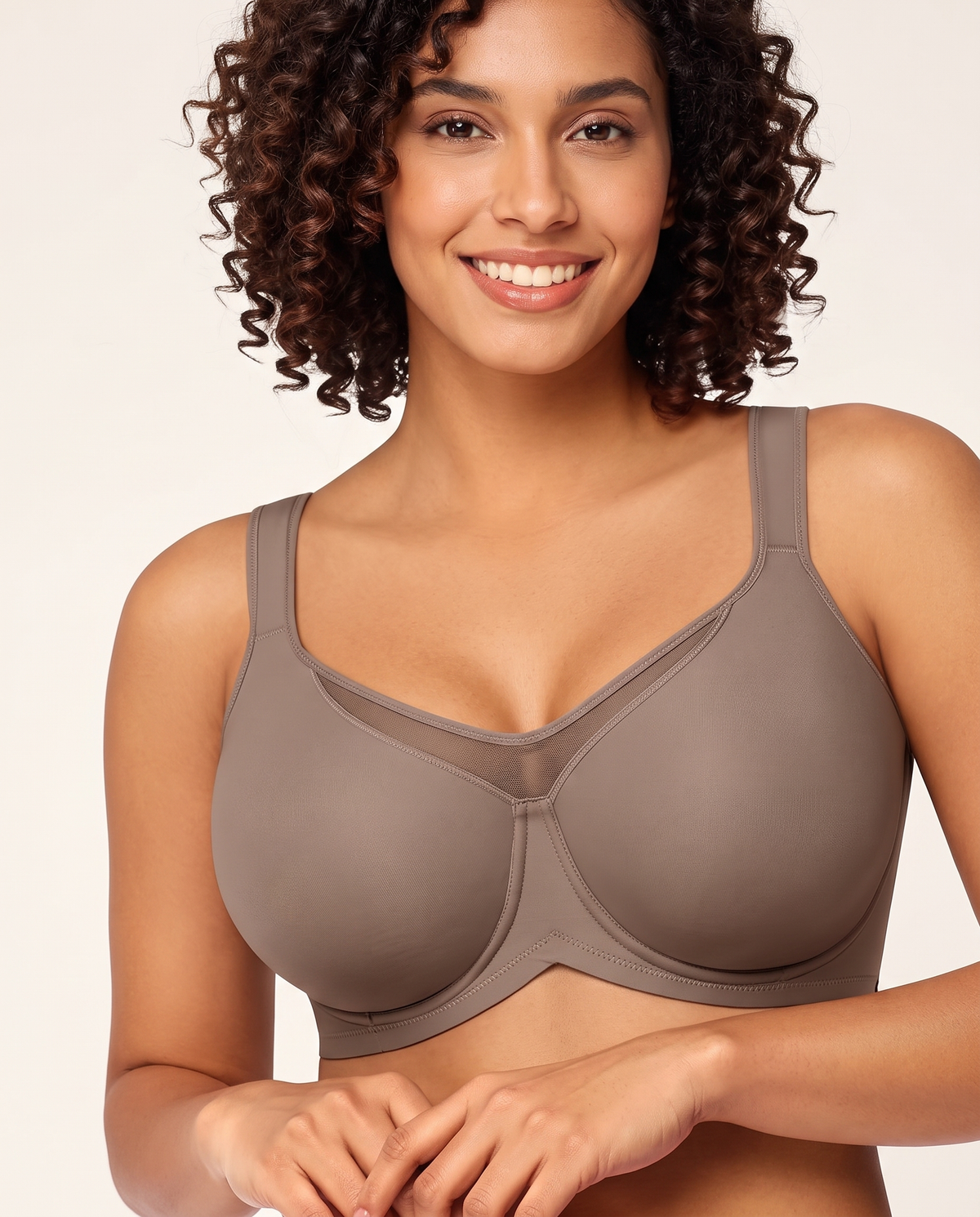 Comfort Cooling Bra, Warm Taupe, front
